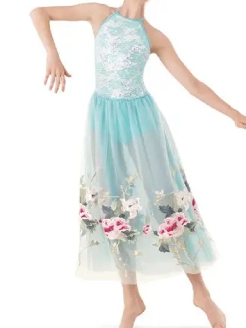 Weissman Adult Pressing Flower Floral Embroidered Sequin Lace Dance Costume SA